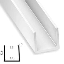1 Metre PVC Square U Profile Strip