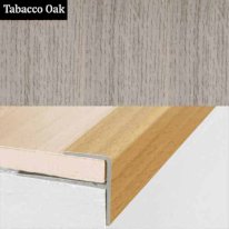 15mm x 22mm  Push-In Aluminium Wood Effect Stair Nosing Edge Trim For 8mm Flooring
