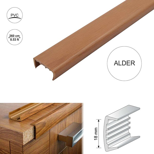 18mm PVC U Section Melamine Furniture Plastic Edge Trim