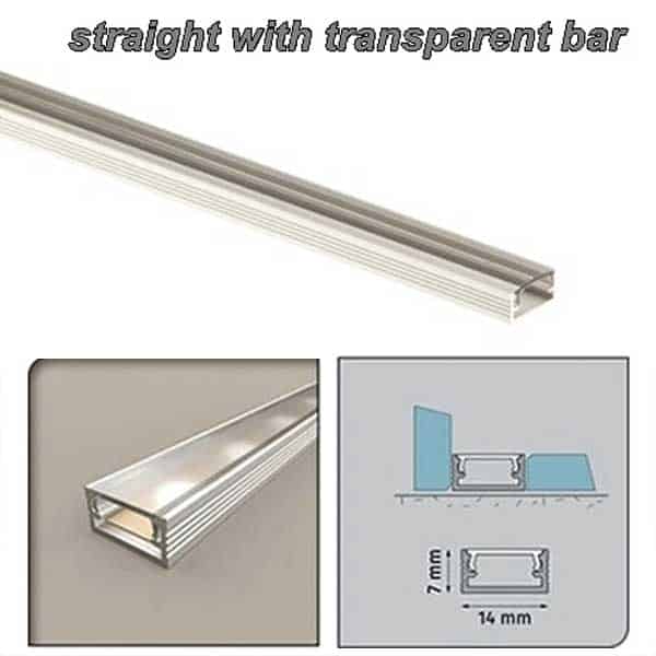 Aluminium PVC Straight Channel LED Light Profile Edge Cover Trim