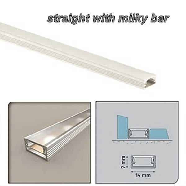 Aluminium PVC Straight Channel LED Light Profile Edge Cover Trim