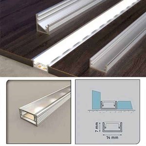 Aluminium PVC Straight Channel LED Light Profile Edge Cover Trim