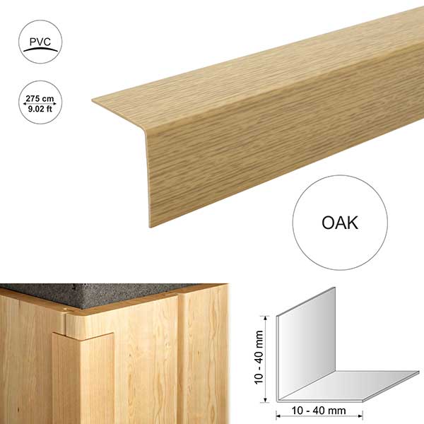 2.75m Plastic PVC Wood Effect Corner 90 Degree Angle Trim