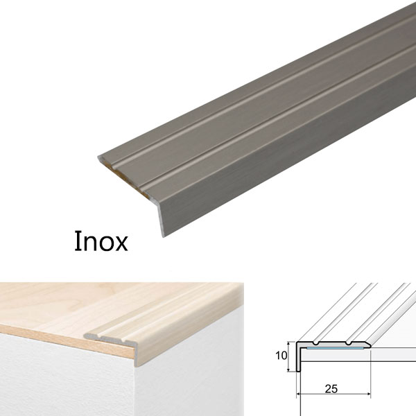 25mm x 10mm Aluminium Non Slip Stair Edge Nosing Self Adhesive