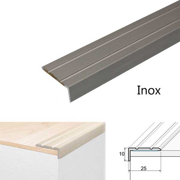 25mm x 10mm Aluminium Non Slip Stair Edge Nosing Self Adhesive