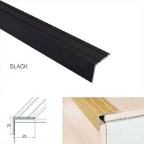 Commercial stair edge protection trim in black finish