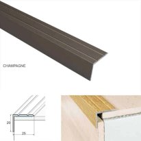 Commercial stair edge protection trim in champagne finish