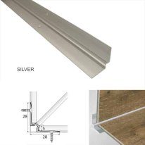 28mm x 28mm Aluminium Stairs Nosing For Inner corner Luxury Click Vinyl Flooring
