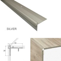 silver aluminium stair nosing fitted to click vinyl steps – durable edge protection for modern UK homes