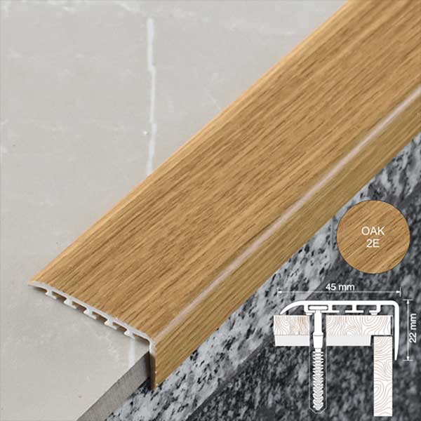 45mm x 22mm UPVC Stair Nosing Wooden Finish