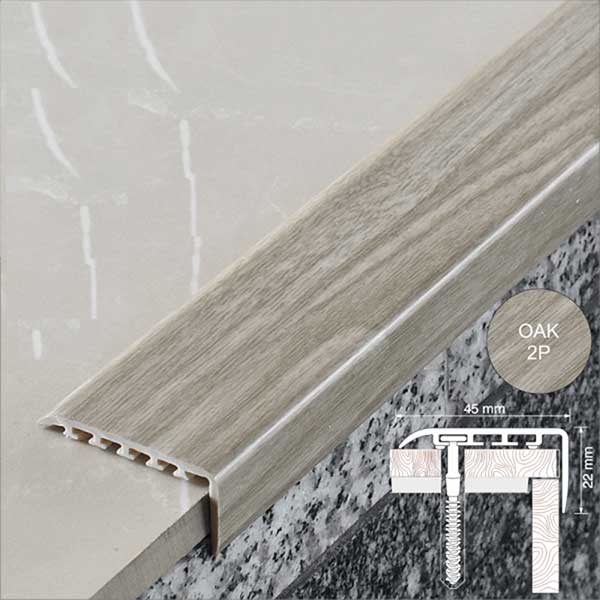 45mm x 22mm UPVC Stair Nosing Wooden Finish