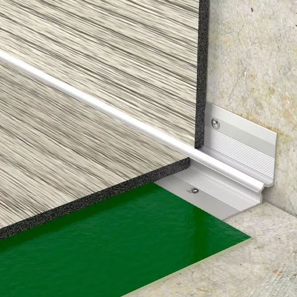 5mm LVT Inner Corner Vinyl Flooring Silver Stair Nosing Edge Profile