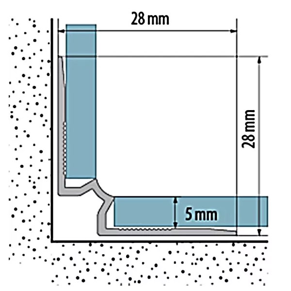 5mm LVT Inner Corner Vinyl Flooring Silver Stair Nosing Edge Profile