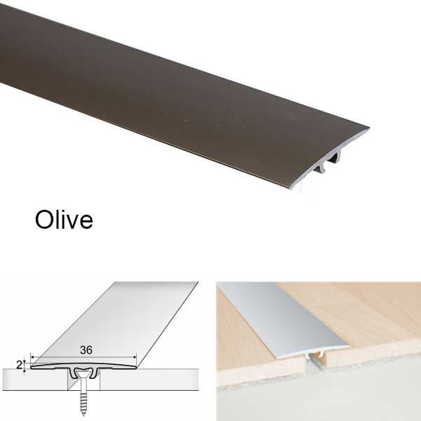 Aluminium Flat Door Threshold A68 36mm Anodised Profile