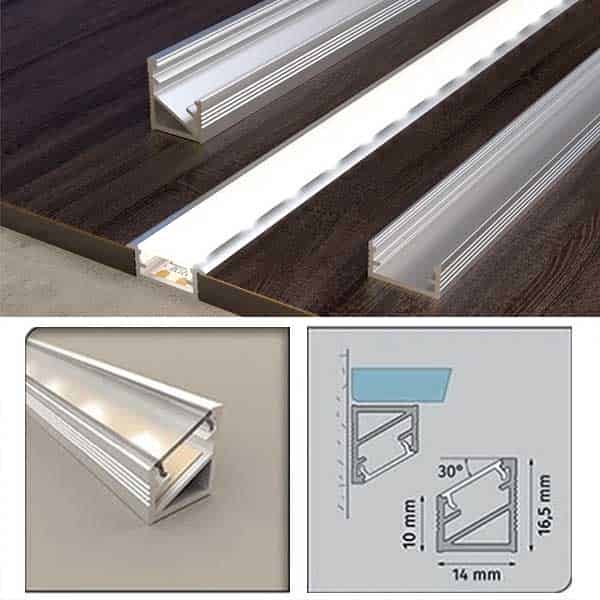 Aluminium PVC Channel Trim Edge For LED Strip Light Corner