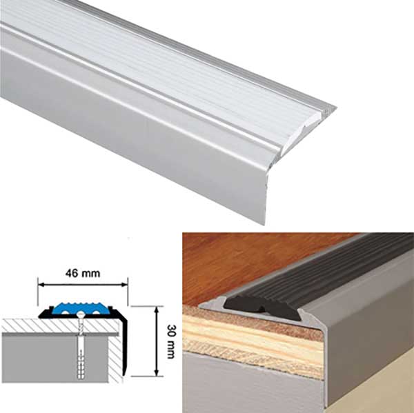 Aluminium Screw Fix Stair Nosing – Non-Slip Edge Protection