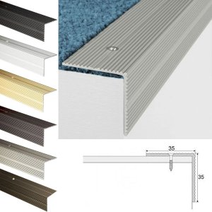 ANODISED Aluminium Screw Fix Anti Slip Stair Nosing Edge Trim