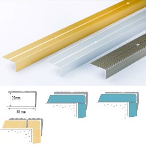 Anodised Anti Slip Aluminium Edge Stair Nosing 2m Long