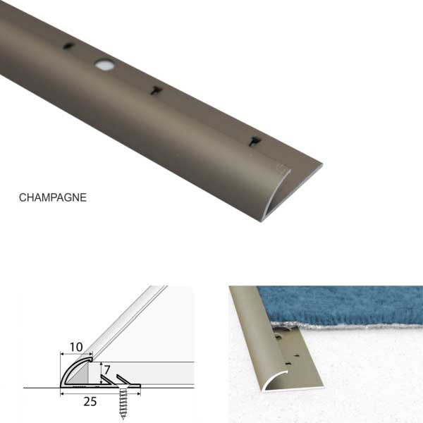 Anodised Coated Carpet Profile Joining carpet to vinyl 