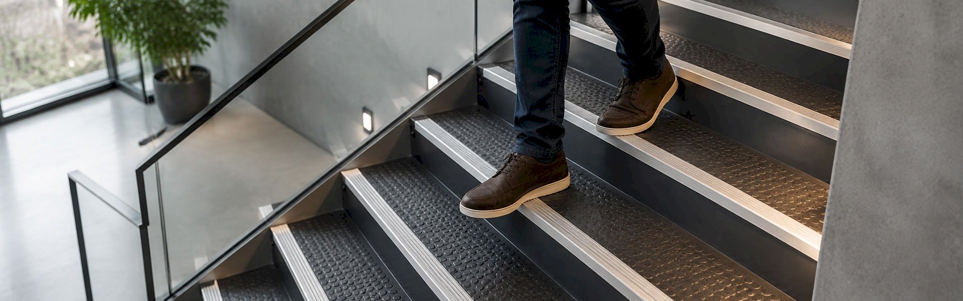 Anti-slip stair nosing improving stair safety and preventing slips and falls