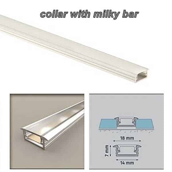 Aluminium PVC Collar Channel Built for LED Strip Profile Edge Trim
