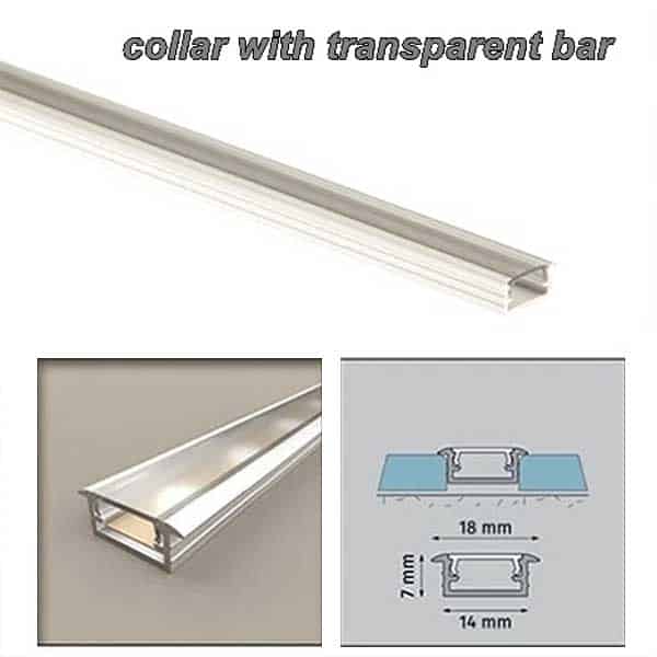 Aluminium PVC Collar Channel Built for LED Strip Profile Edge Trim