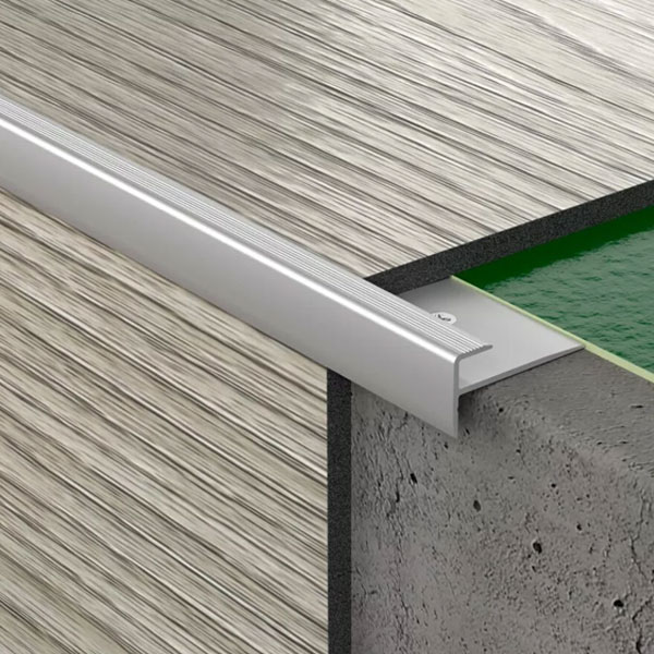 LVT 5mm Stair Nosing Vinyl Flooring Silver Stair Edge Profile Trim