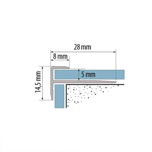 LVT 5mm Stair Nosing Vinyl Flooring Silver Stair Edge Profile Trim