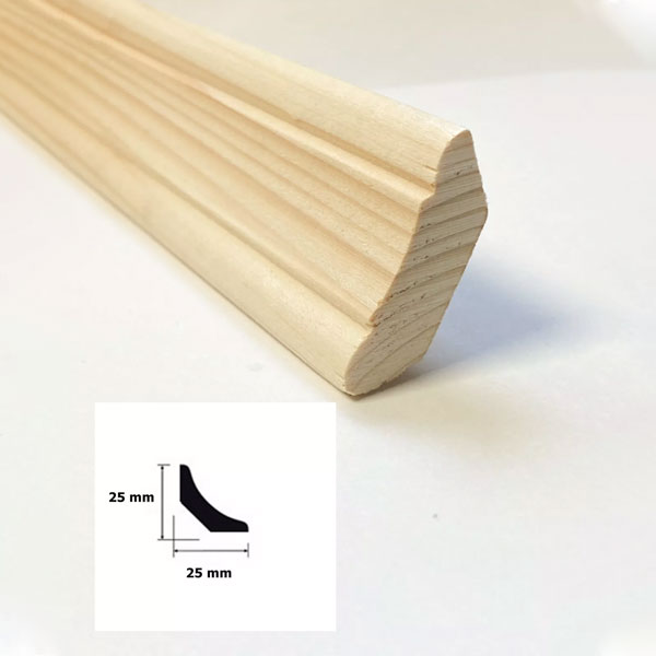 Moulding Beading Wooden Timber Edging Pine Scotia Decorative Trim 1m Long