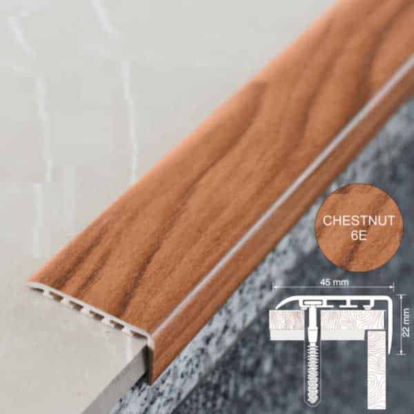 Non Slip UPVC Stair Nosing Edge Trim 25mm x 25mm 