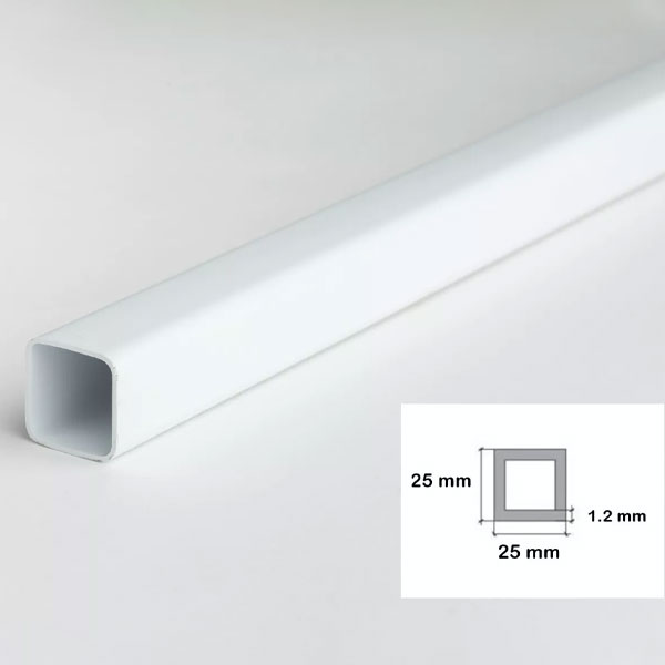 Plastic Square 2.5m Long Tubes, PVC Square Pipe & Box Section