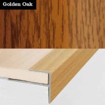 15mm x 22mm  Push-In Aluminium Wood Effect Stair Nosing Edge Trim For 8mm Flooring