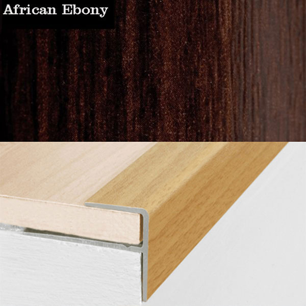 15mm x 22mm  Push-In Aluminium Wood Effect Stair Nosing Edge Trim For 8mm Flooring