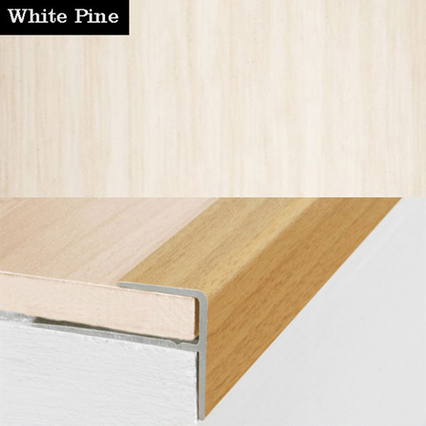 15mm x 22mm  Push-In Aluminium Wood Effect Stair Nosing Edge Trim For 8mm Flooring