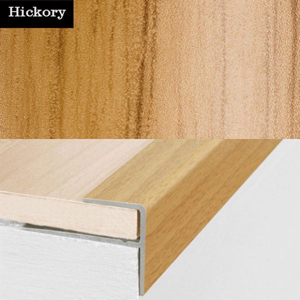15mm x 22mm  Push-In Aluminium Wood Effect Stair Nosing Edge Trim For 8mm Flooring