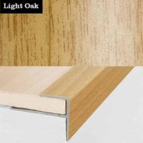 15mm x 22mm  Push-In Aluminium Wood Effect Stair Nosing Edge Trim For 8mm Flooring