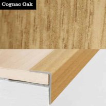 15mm x 22mm  Push-In Aluminium Wood Effect Stair Nosing Edge Trim For 8mm Flooring