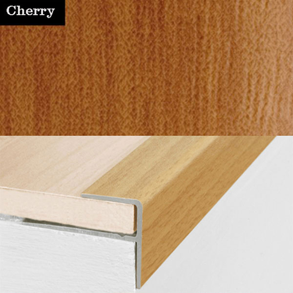 15mm x 22mm  Push-In Aluminium Wood Effect Stair Nosing Edge Trim For 8mm Flooring