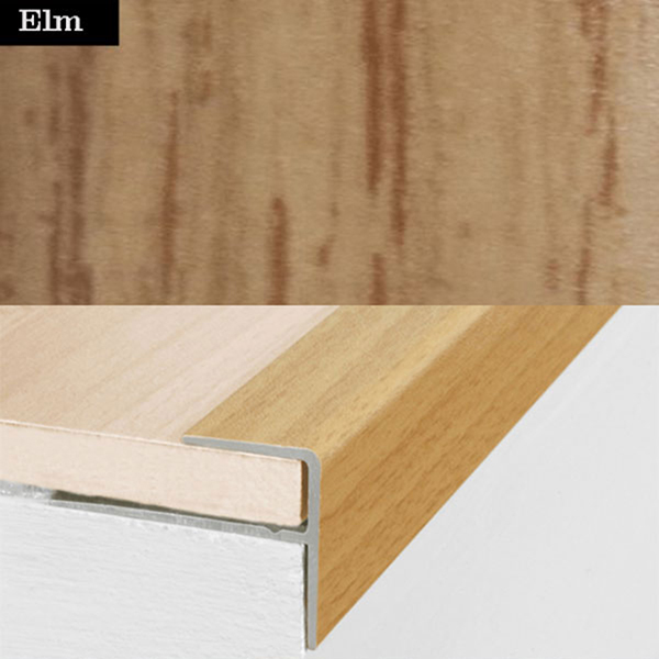 15mm x 22mm  Push-In Aluminium Wood Effect Stair Nosing Edge Trim For 8mm Flooring