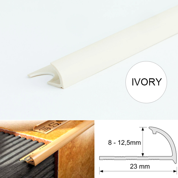 Round Edge PVC Tile Trim – Quadrant Tile Edging