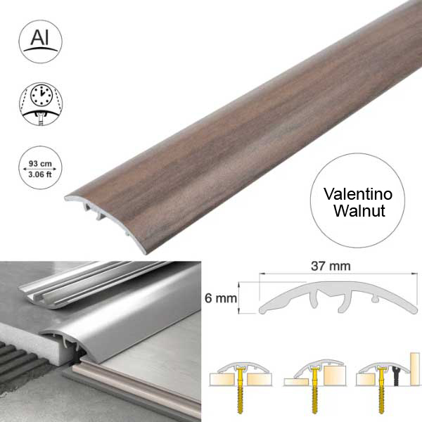 Self Adhesive 37mm Aluminium Door Threshold Strip Multi-Purpose Floor Trim