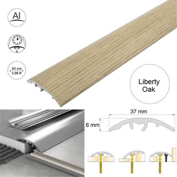 Self Adhesive 37mm Aluminium Door Threshold Strip Multi-Purpose Floor Trim