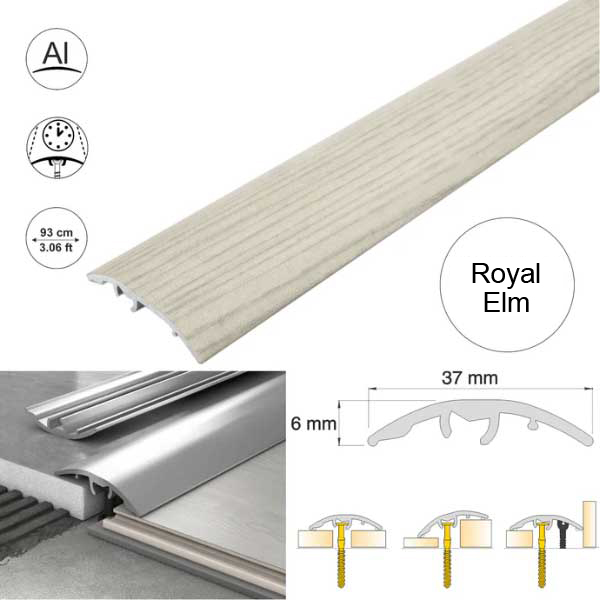 Self Adhesive 37mm Aluminium Door Threshold Strip Multi-Purpose Floor Trim