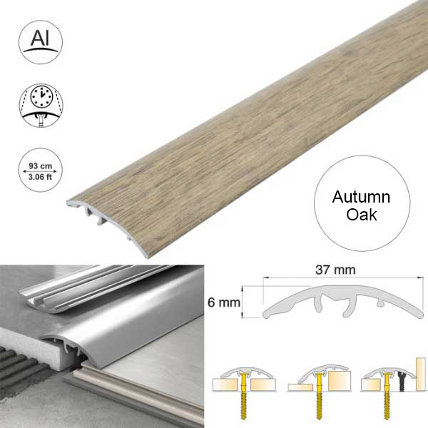 Self Adhesive 37mm Aluminium Door Threshold Strip Multi-Purpose Floor Trim