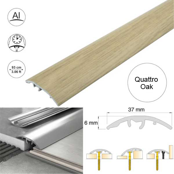 Self Adhesive 37mm Aluminium Door Threshold Strip Multi-Purpose Floor Trim