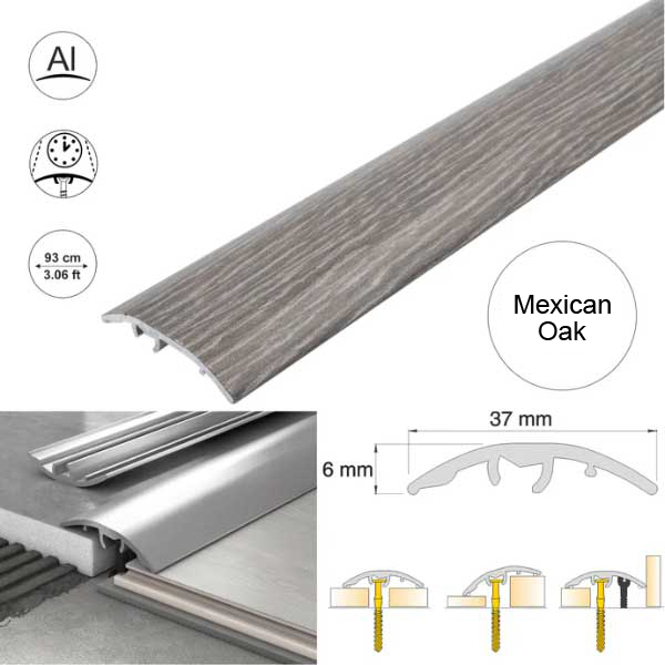 Self Adhesive 37mm Aluminium Door Threshold Strip Multi-Purpose Floor Trim
