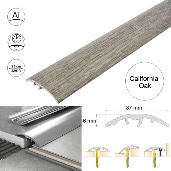 Self Adhesive 37mm Aluminium Door Threshold Strip Multi-Purpose Floor Trim