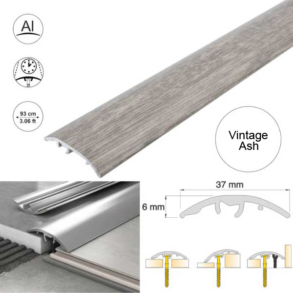 Self Adhesive 37mm Aluminium Door Threshold Strip Multi-Purpose Floor Trim