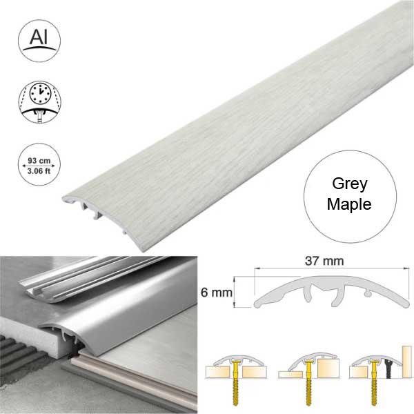 Self Adhesive 37mm Aluminium Door Threshold Strip Multi-Purpose Floor Trim