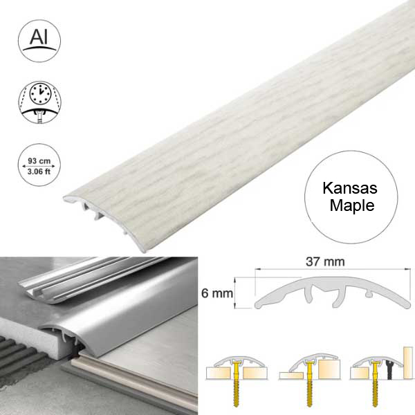 Self Adhesive 37mm Aluminium Door Threshold Strip Multi-Purpose Floor Trim